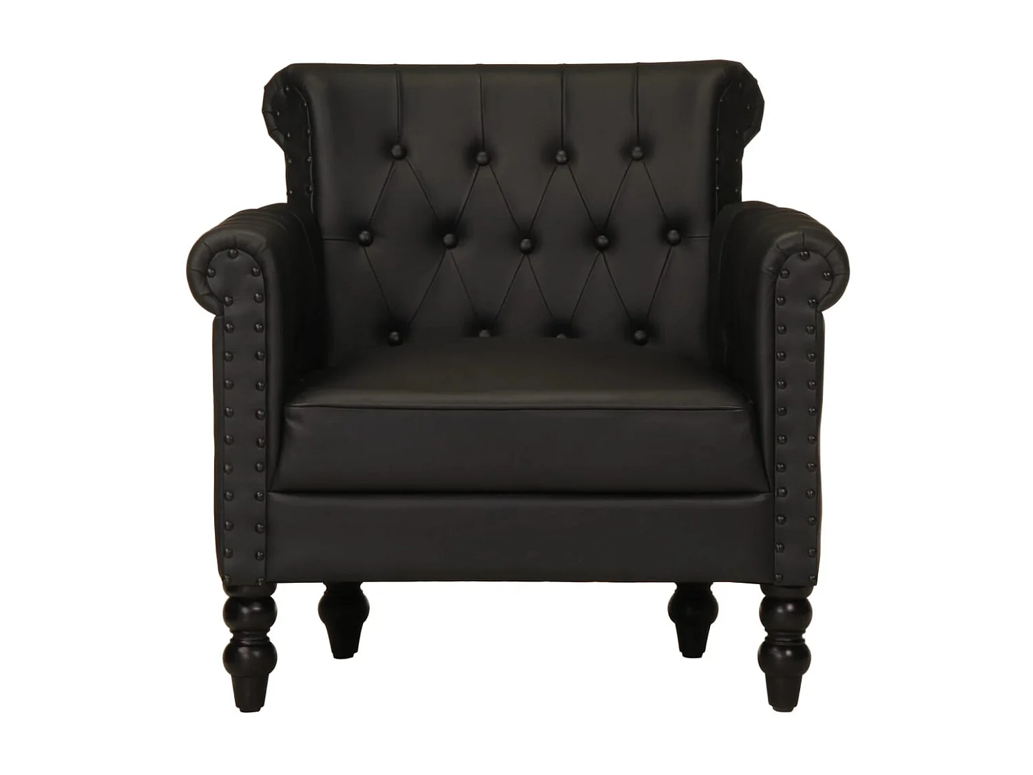 Fauteuil lounge design et cuir noire 77 x 63 x 76 cm DEC028651