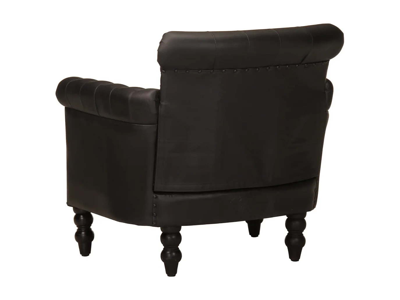 Fauteuil lounge design et cuir noire 77 x 63 x 76 cm DEC028651