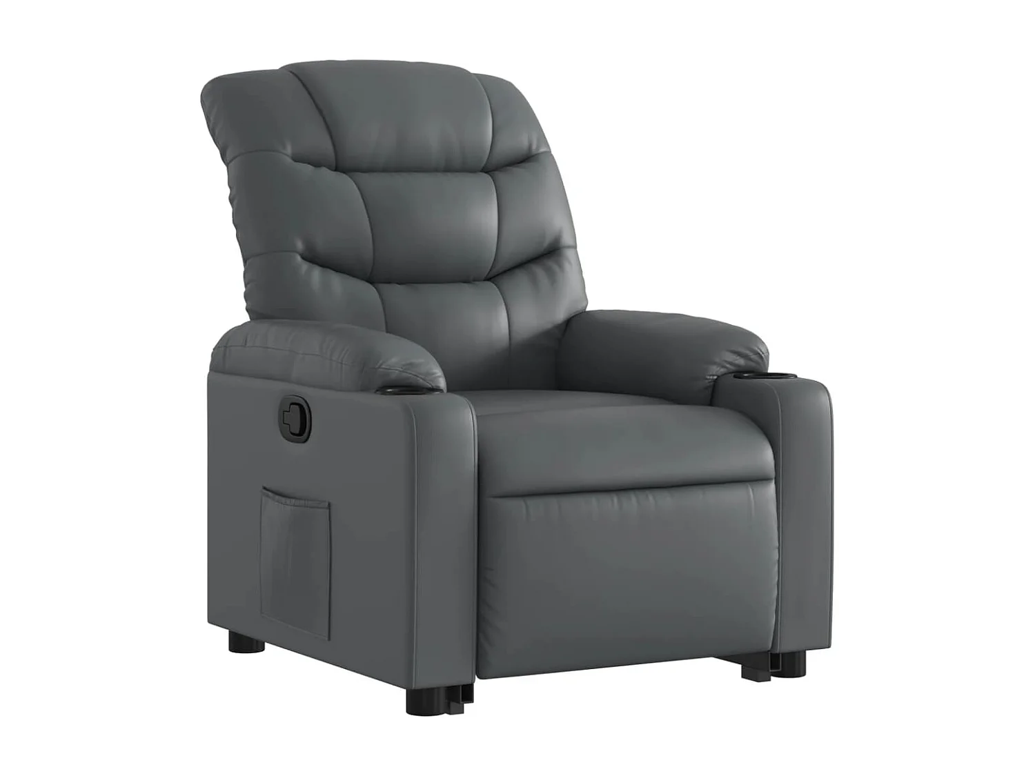 Fauteuil relax TV rembourrage PVC grise 75.5 x 93 x 99.5 cm DEC027972