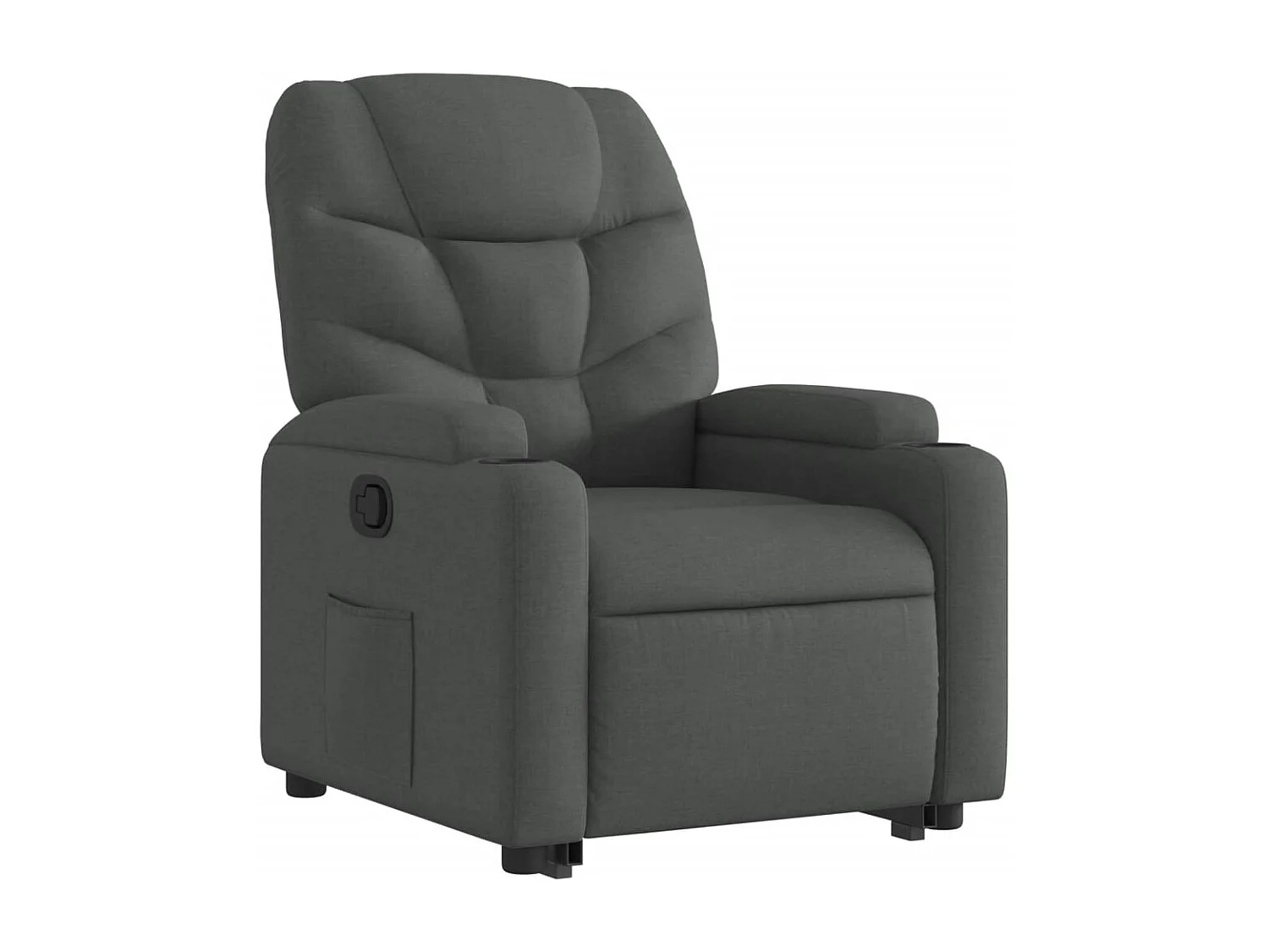 Fauteuil relax TV rembourrage tissu grise 74 x 89 x 100 cm DEC027934