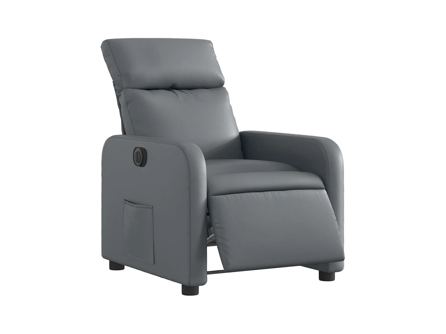 Fauteuil relax TV fonction PVC grise 66 x 89.5 x 95.5 cm DEC028384