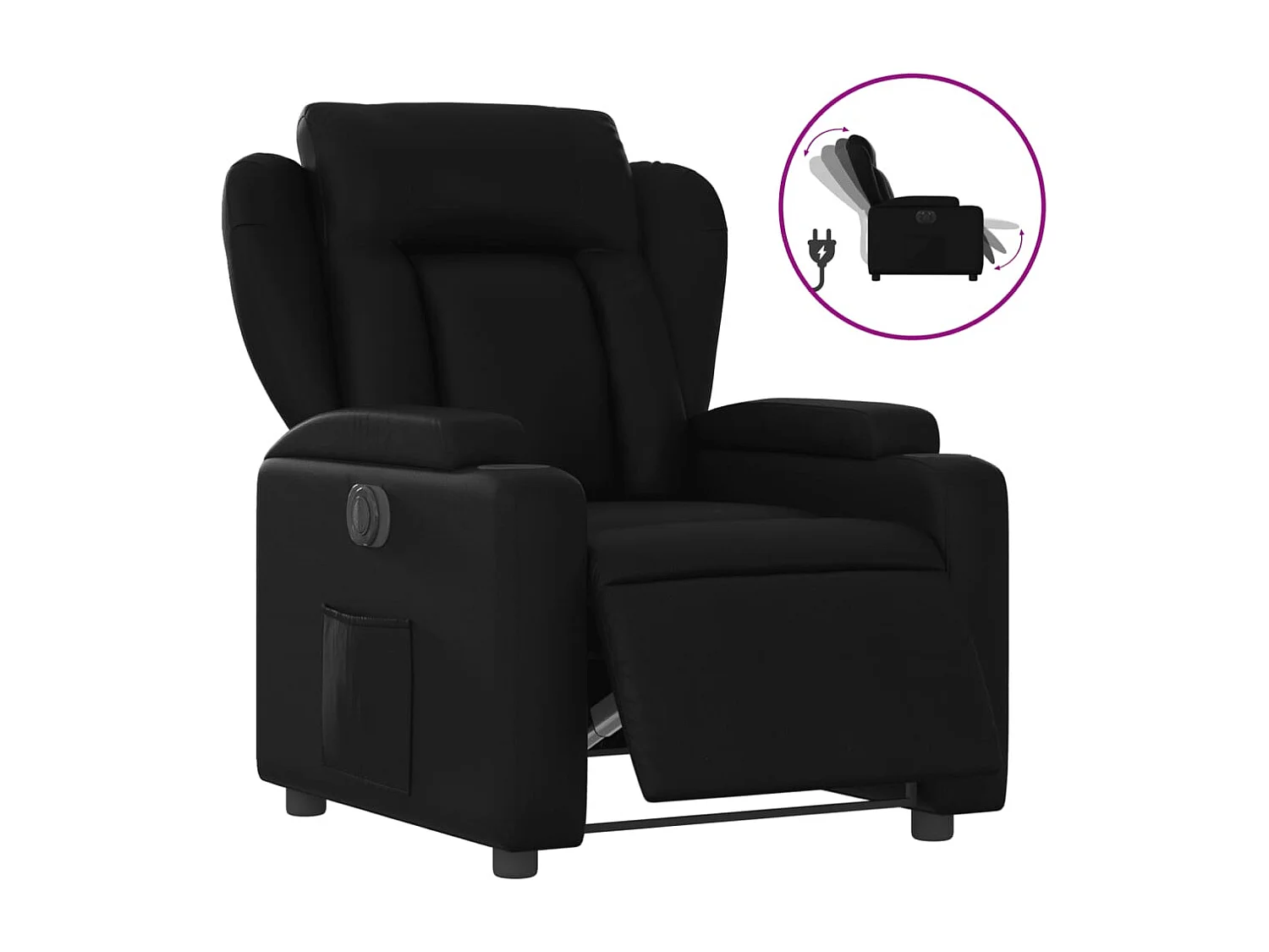 Fauteuil relax TV fonction PVC noire 77 x 94.5 x 100 cm DEC028473