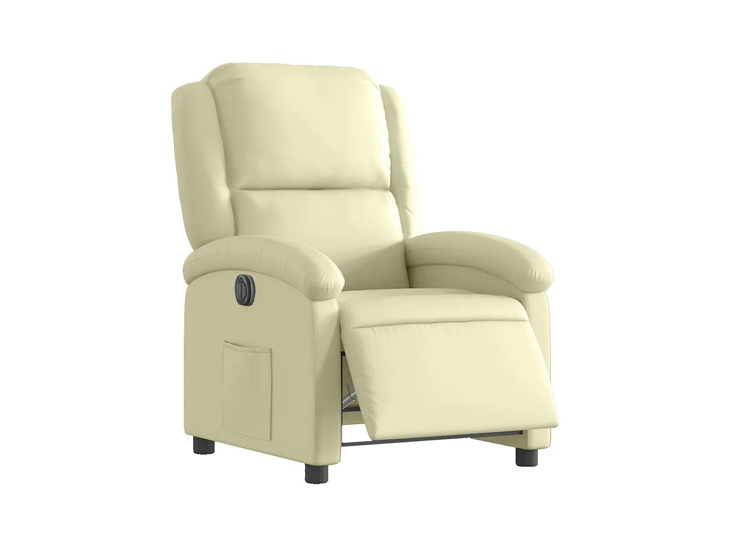 Fauteuil relax TV fonction cuir crème 71 x 86.5 x 99.5 cm DEC028255