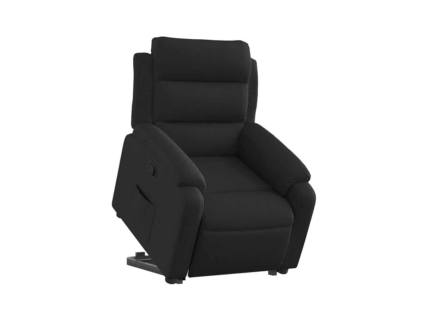 Fauteuil relax TV rembourrage tissu noire 75 x 92.5 x 100 cm DEC028102