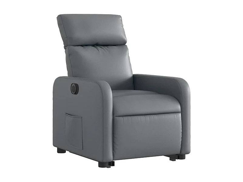 Fauteuil relax TV fonction PVC grise 66 x 89.5 x 95.5 cm DEC028380