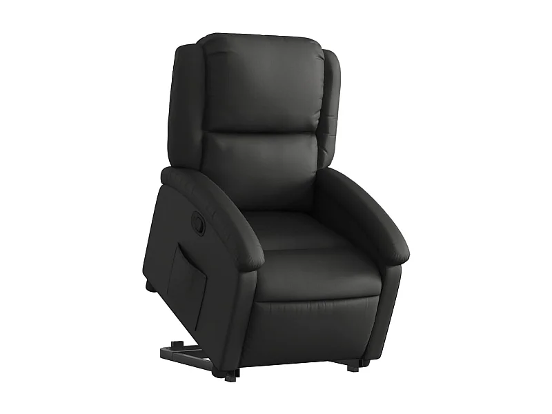 Fauteuil relax TV rembourrage cuir noire 71 x 86.5 x 99.5 cm DEC028065