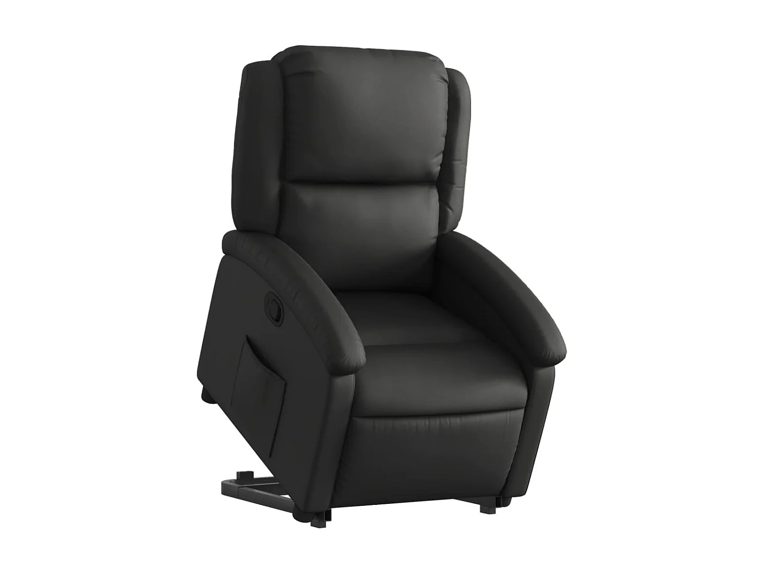 Fauteuil relax TV rembourrage cuir noire 71 x 86.5 x 99.5 cm DEC028065