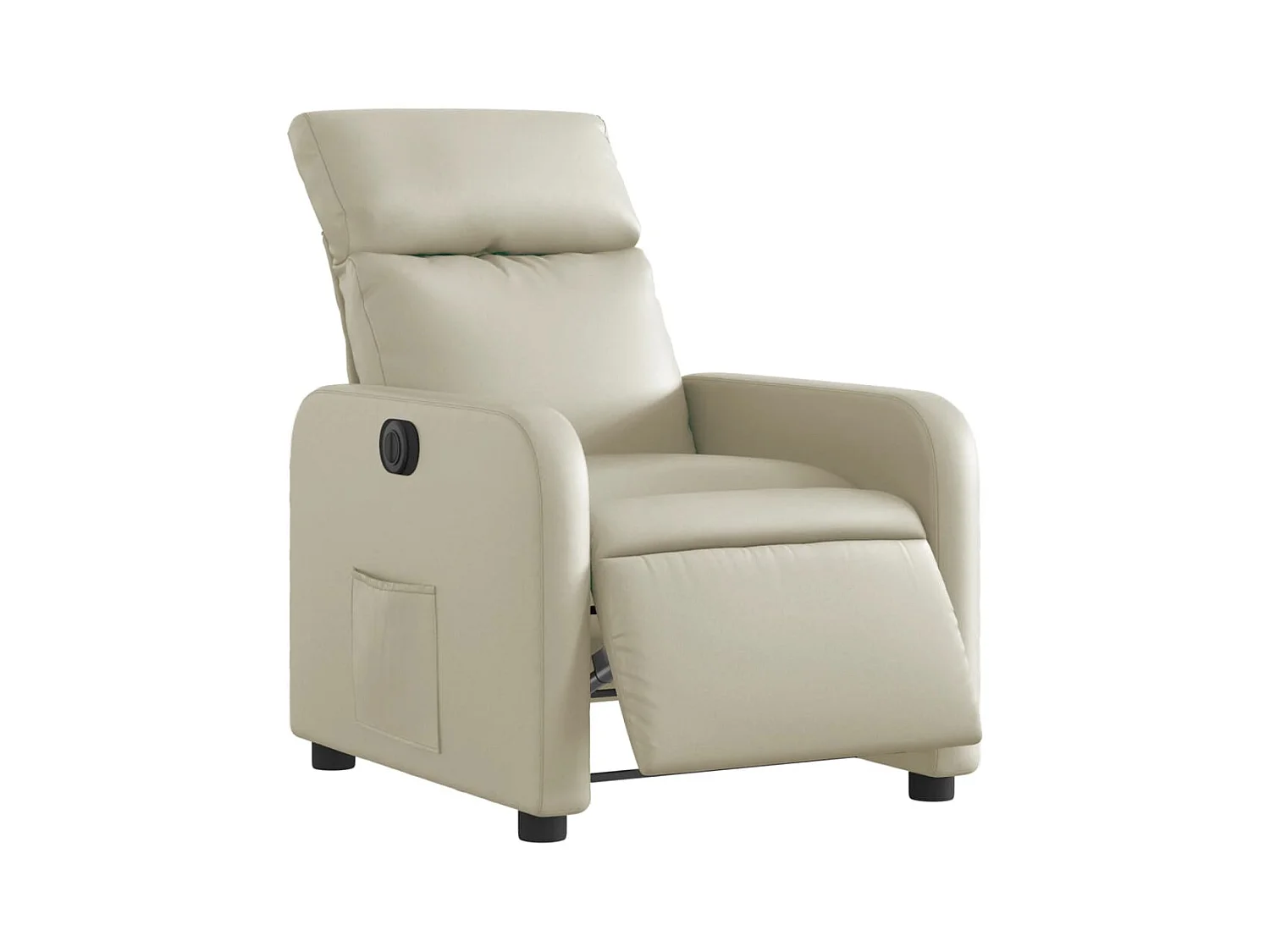 Fauteuil relax TV fonction PVC crème 66 x 89.5 x 95.5 cm DEC028266