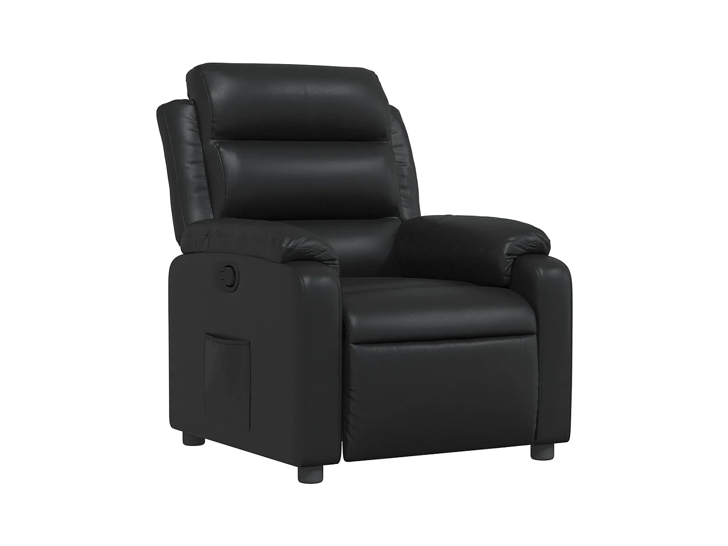Fauteuil relax TV rembourrage PVC noire 75 x 92.5 x 100 cm DEC028075