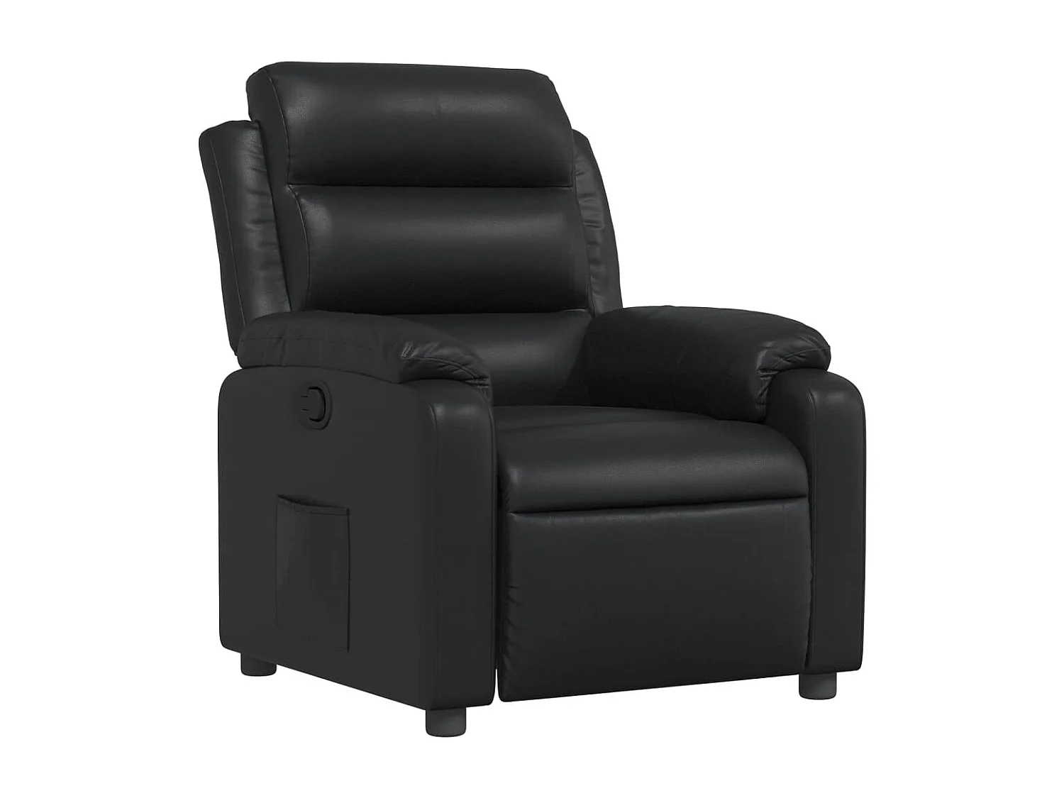 Fauteuil relax TV rembourrage PVC noire 75 x 92.5 x 100 cm DEC028075