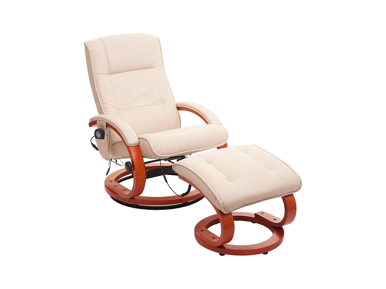 Fauteuil TV pivotant avec PVC blanche 68 x 61 x 77 cm 04_0006870