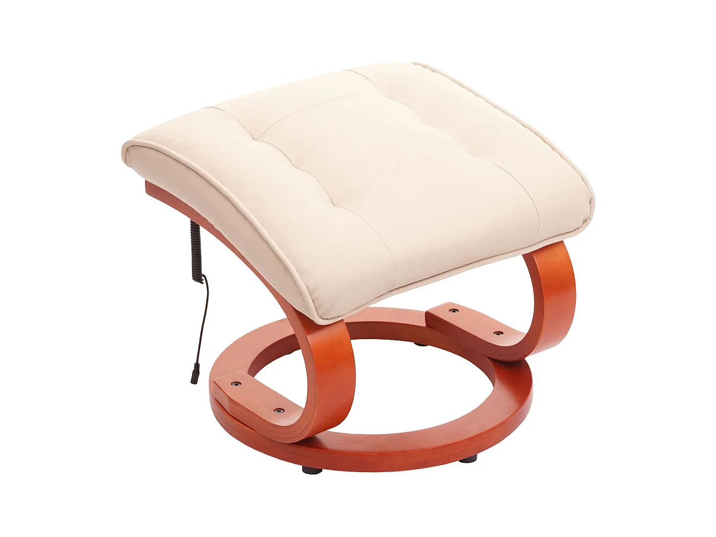 Fauteuil TV pivotant avec PVC blanche 68 x 61 x 77 cm 04_0006870