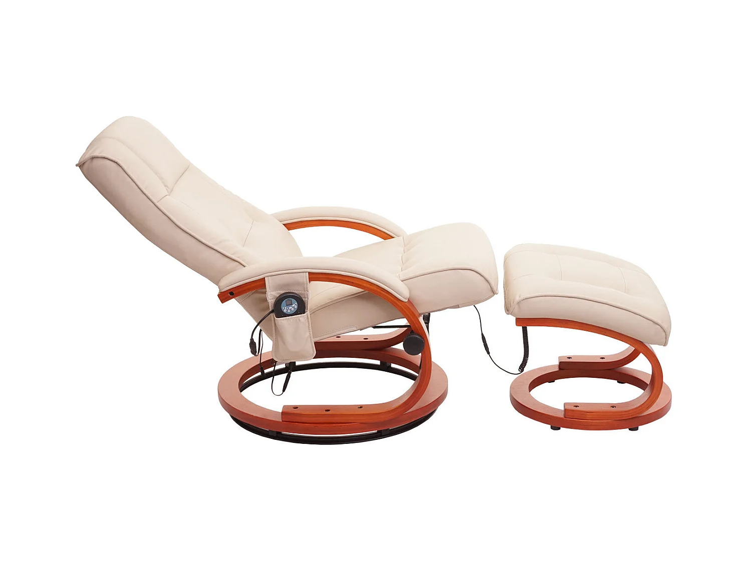 Fauteuil TV pivotant avec PVC blanche 68 x 61 x 77 cm 04_0006870