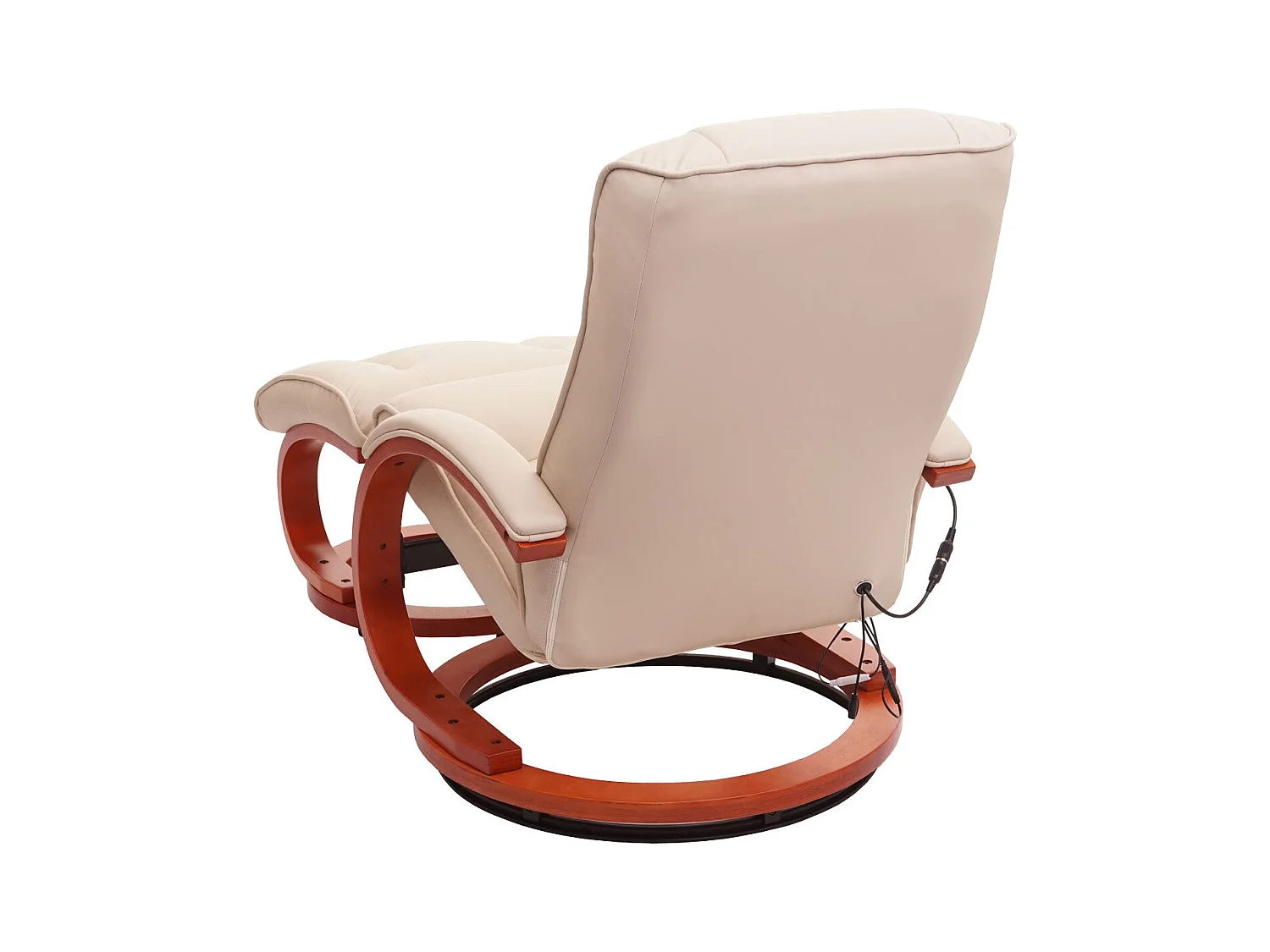 Fauteuil TV pivotant avec PVC blanche 68 x 61 x 77 cm 04_0006870