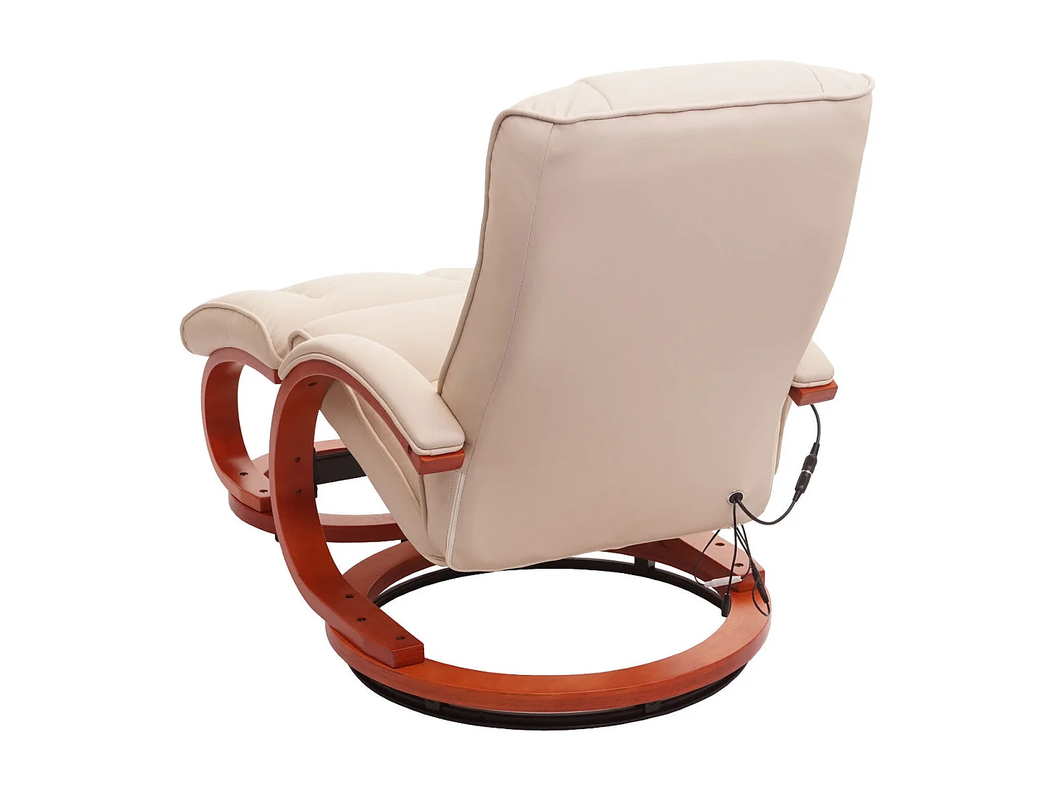 Fauteuil TV pivotant avec PVC blanche 68 x 61 x 77 cm 04_0006870