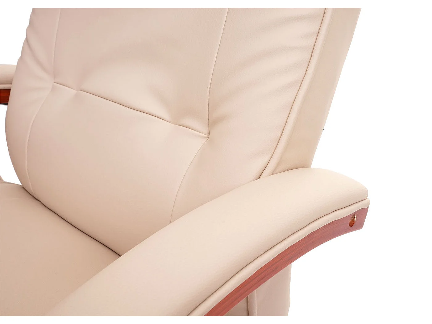 Fauteuil TV pivotant avec PVC blanche 68 x 61 x 77 cm 04_0006870