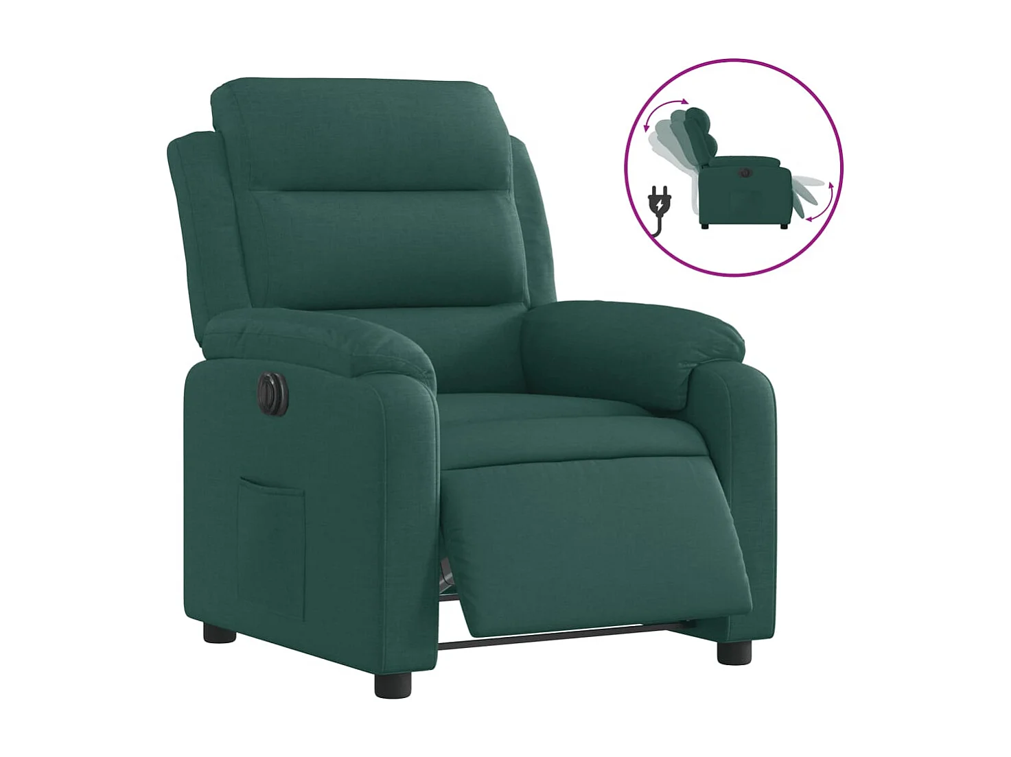 Fauteuil relax TV fonction tissu 75 x 92.5 x 100 cm DEC028593