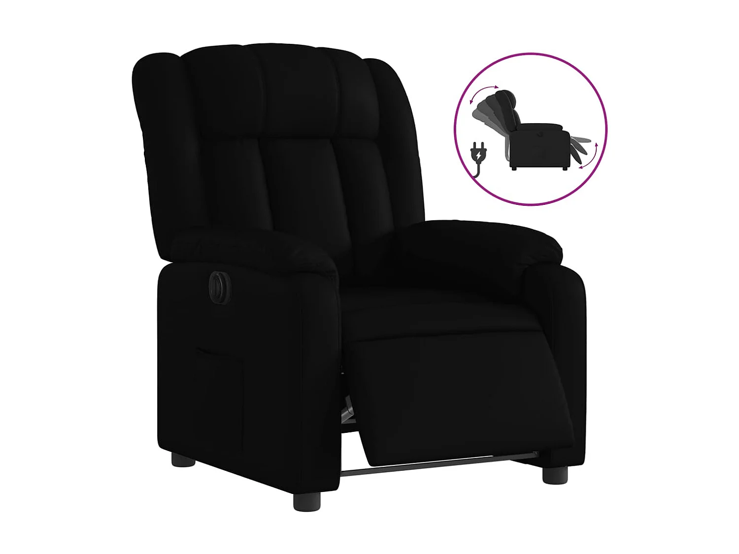 Fauteuil relax TV fonction PVC noire 78 x 92 x 98 cm DEC028480