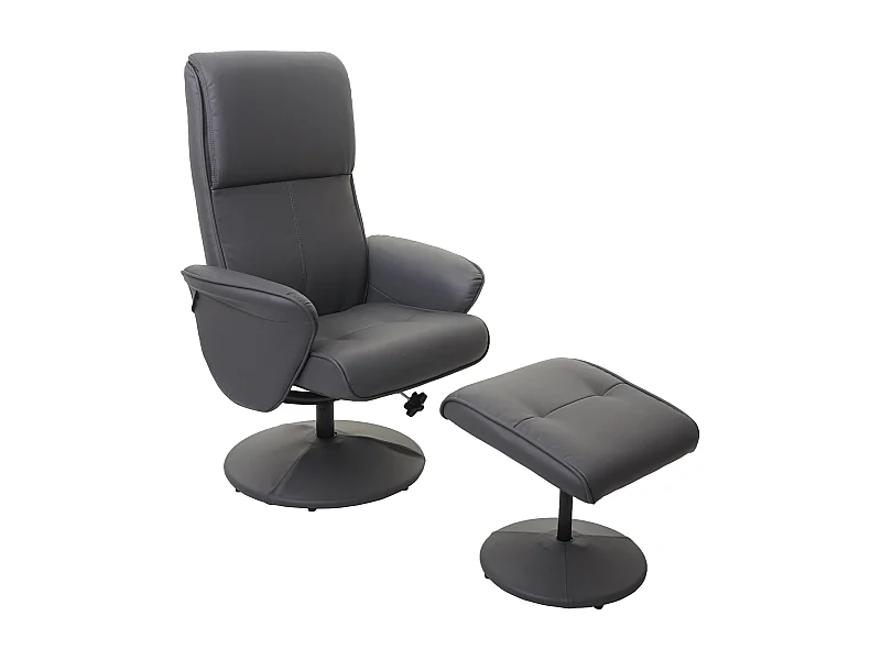 Fauteuil relaxation TV inclinable PVC grise 75 x 59 x 114 cm 04_0001943