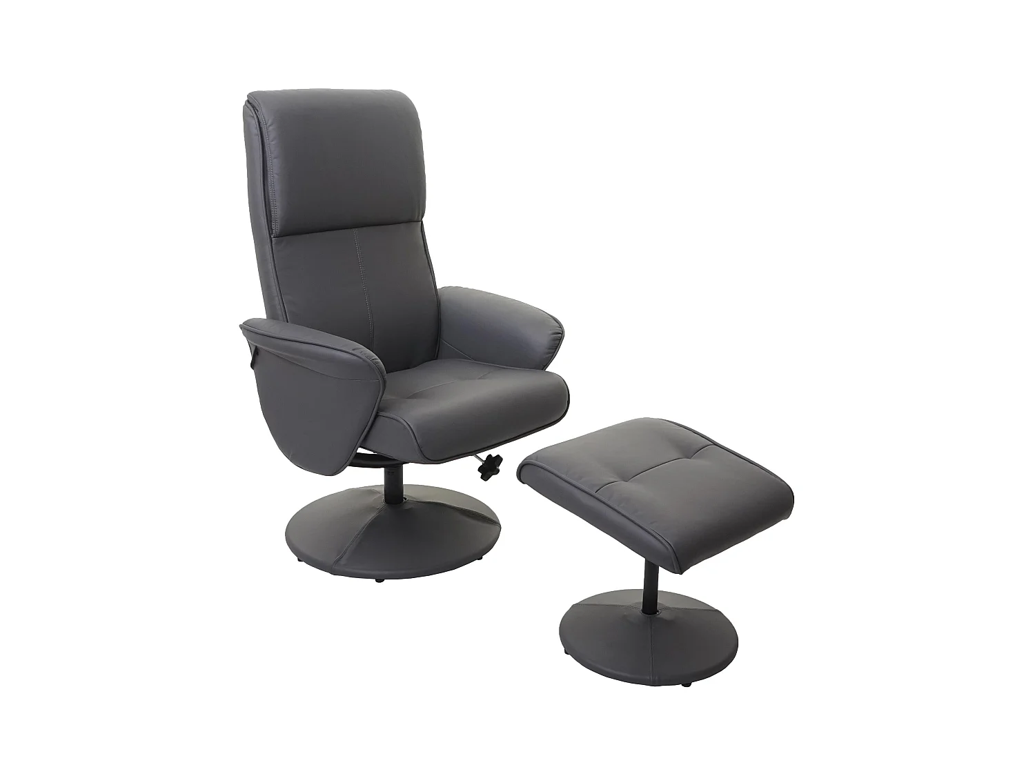 Fauteuil relaxation TV inclinable PVC grise 75 x 59 x 114 cm 04_0001943