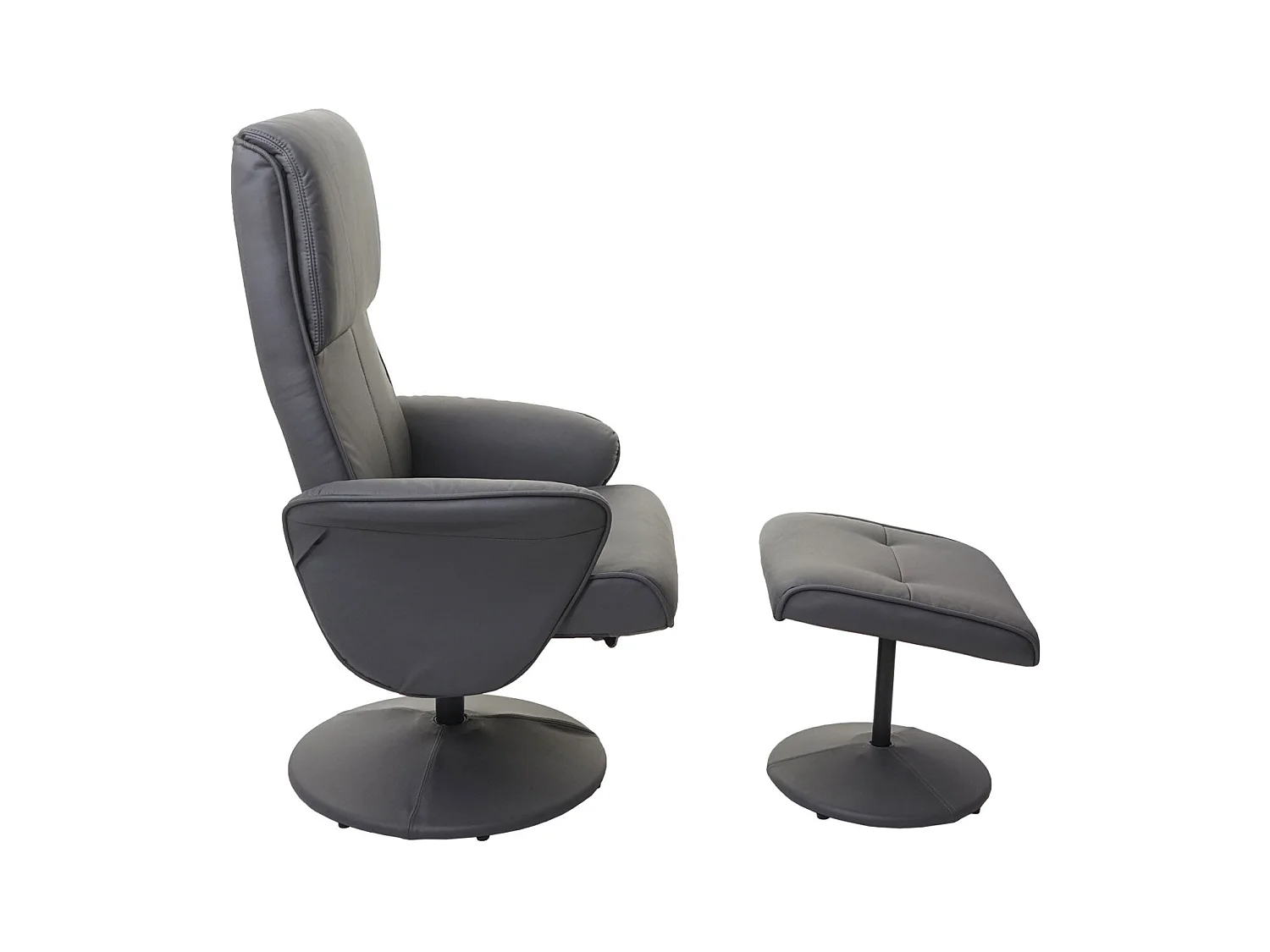 Fauteuil relaxation TV inclinable PVC grise 75 x 59 x 114 cm 04_0001943