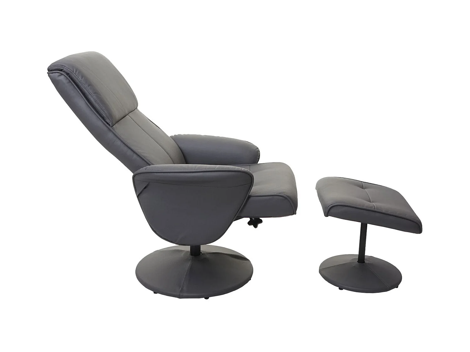 Fauteuil relaxation TV inclinable PVC grise 75 x 59 x 114 cm 04_0001943