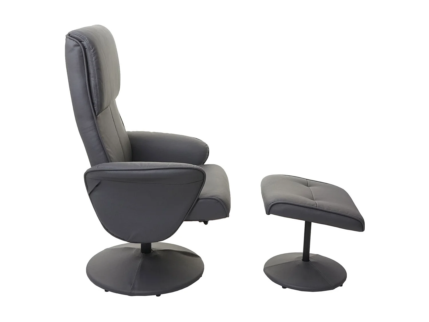 Fauteuil relaxation TV inclinable PVC grise 75 x 59 x 114 cm 04_0001943