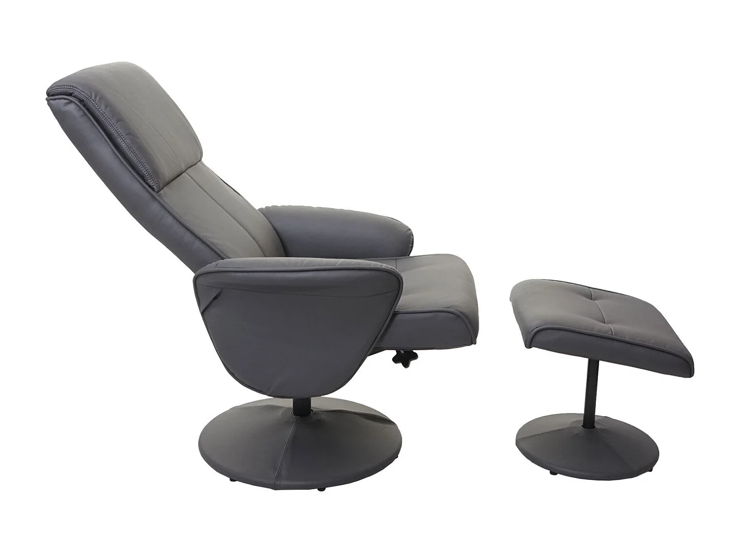 Fauteuil relaxation TV inclinable PVC grise 75 x 59 x 114 cm 04_0001943
