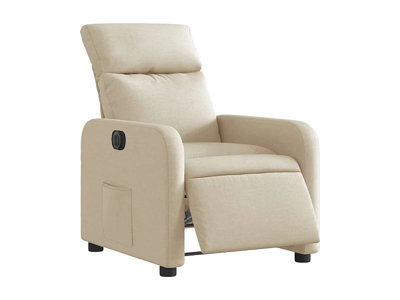 Fauteuil relax TV fonction tissu crème 66 x 89.5 x 95.5 cm DEC028277