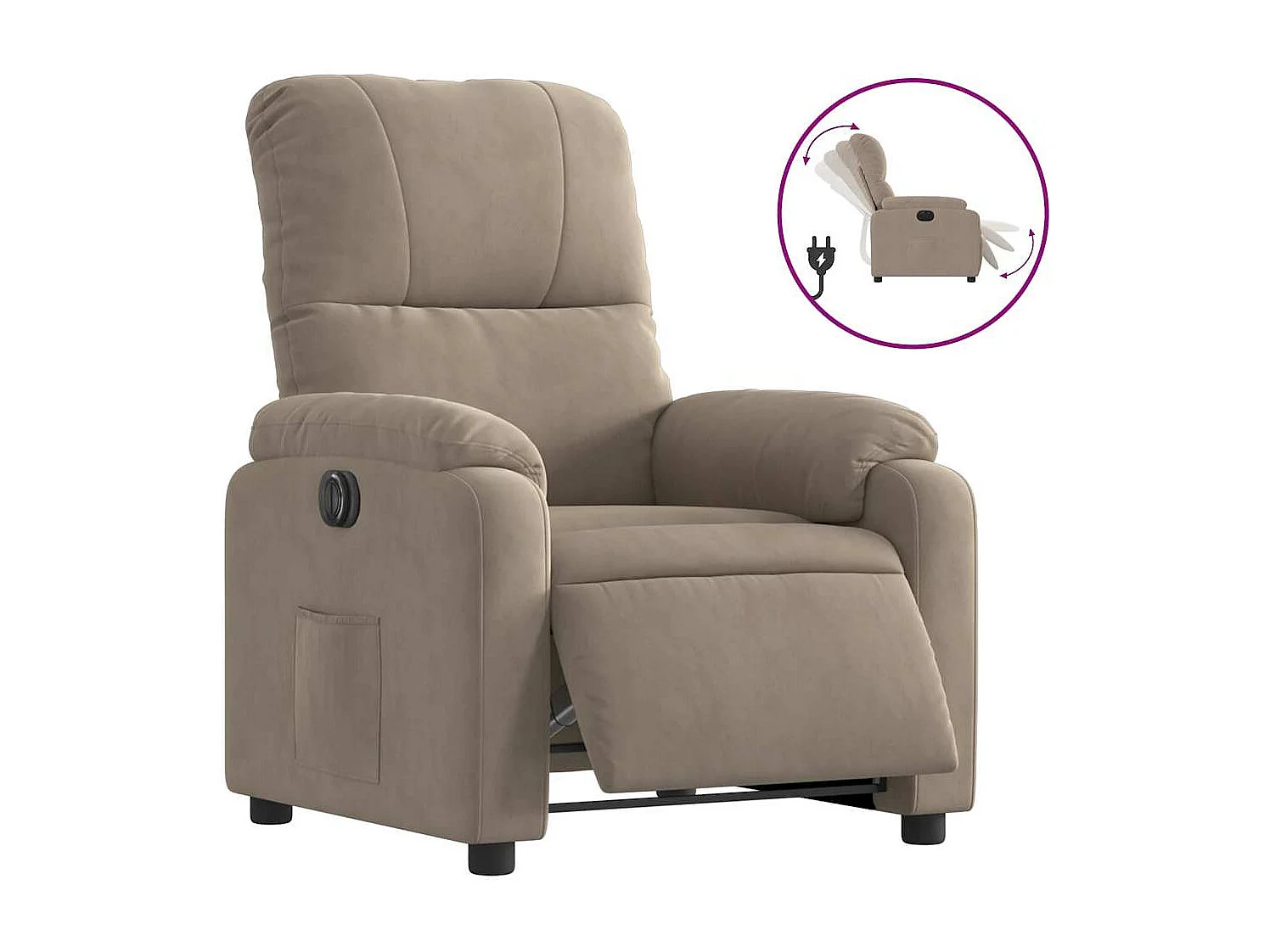 Fauteuil relax TV fonction tissu 75 x 89.5 x 103.5 cm DEC028588