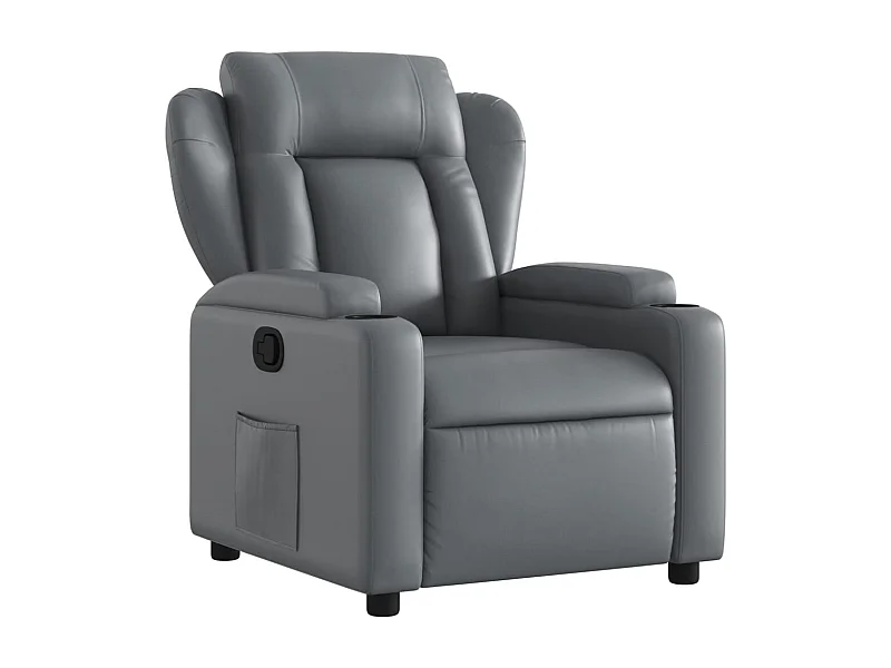 Fauteuil relax TV rembourrage PVC grise 77 x 94.5 x 100 cm DEC027978
