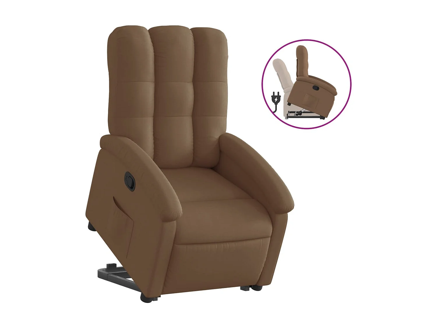 Fauteuil relax TV rembourrage tissu marron 70 x 93 x 101 cm DEC028051
