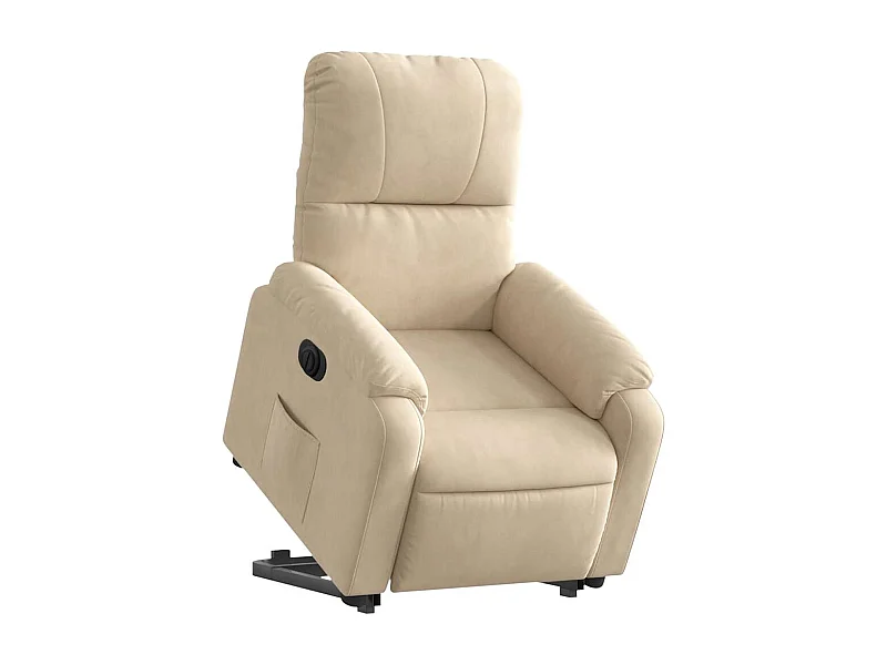 Fauteuil relax TV fonction tissu crème 75 x 89.5 x 103.5 cm DEC028294
