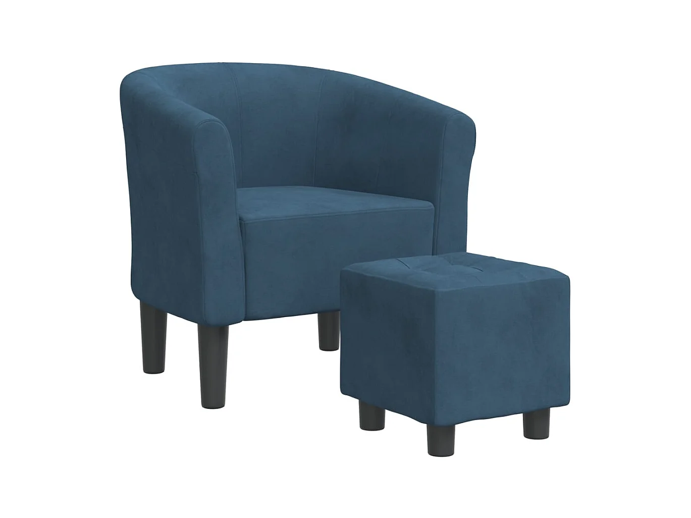 Fauteuil lounge assise confortable bleue 70 x 56 x 68 cm DEC026418