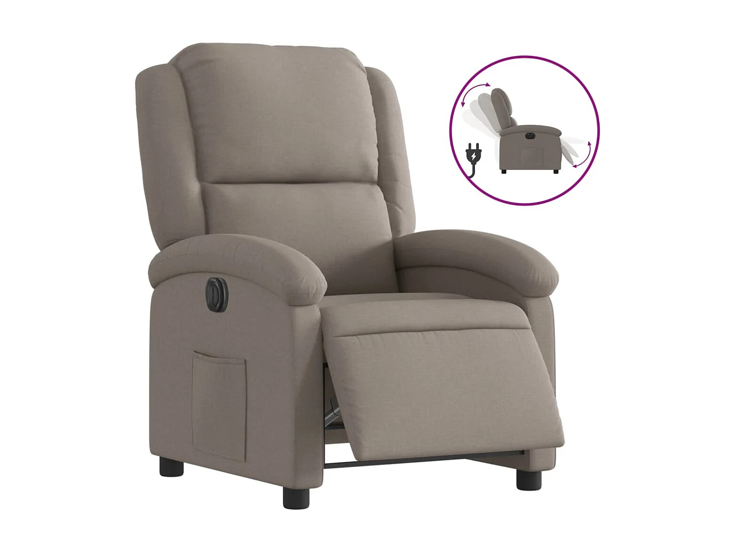 Fauteuil relax TV fonction tissu 71 x 86.5 x 99.5 cm DEC028564