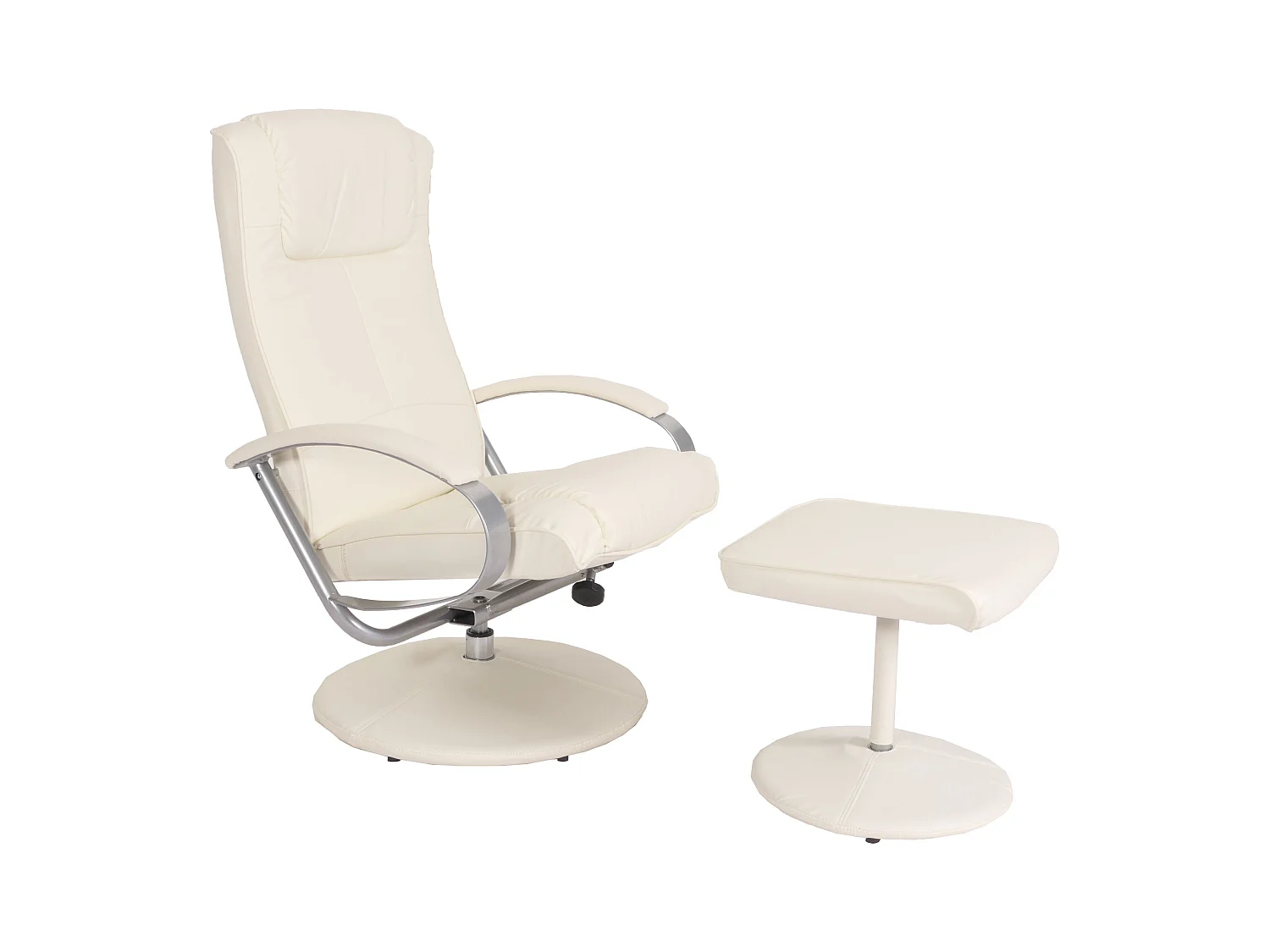 Fauteuil tv relaxation avec PVC blanche 70 x 43 x 80 cm 04_0006894