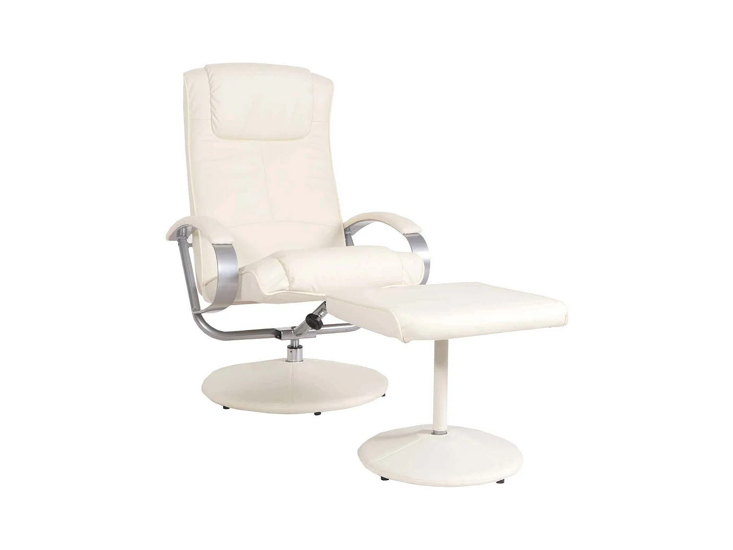 Fauteuil tv relaxation avec PVC blanche 70 x 43 x 80 cm 04_0006894