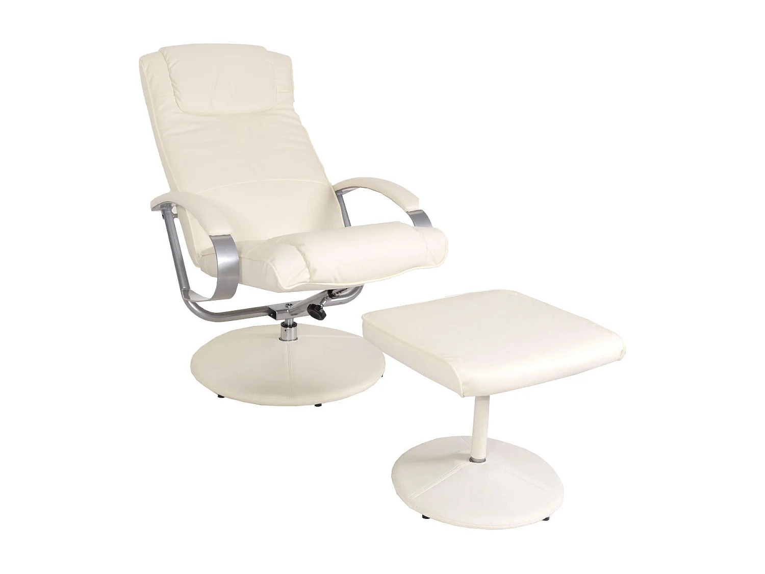 Fauteuil tv relaxation avec PVC blanche 70 x 43 x 80 cm 04_0006894