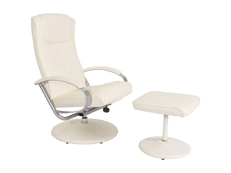 Fauteuil tv relaxation avec PVC blanche 70 x 43 x 80 cm 04_0006894