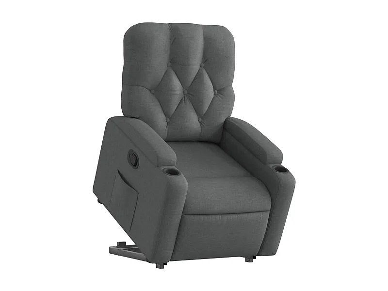 Fauteuil relax TV rembourrage tissu grise 74 x 86.5 x 93.5 cm DEC027957