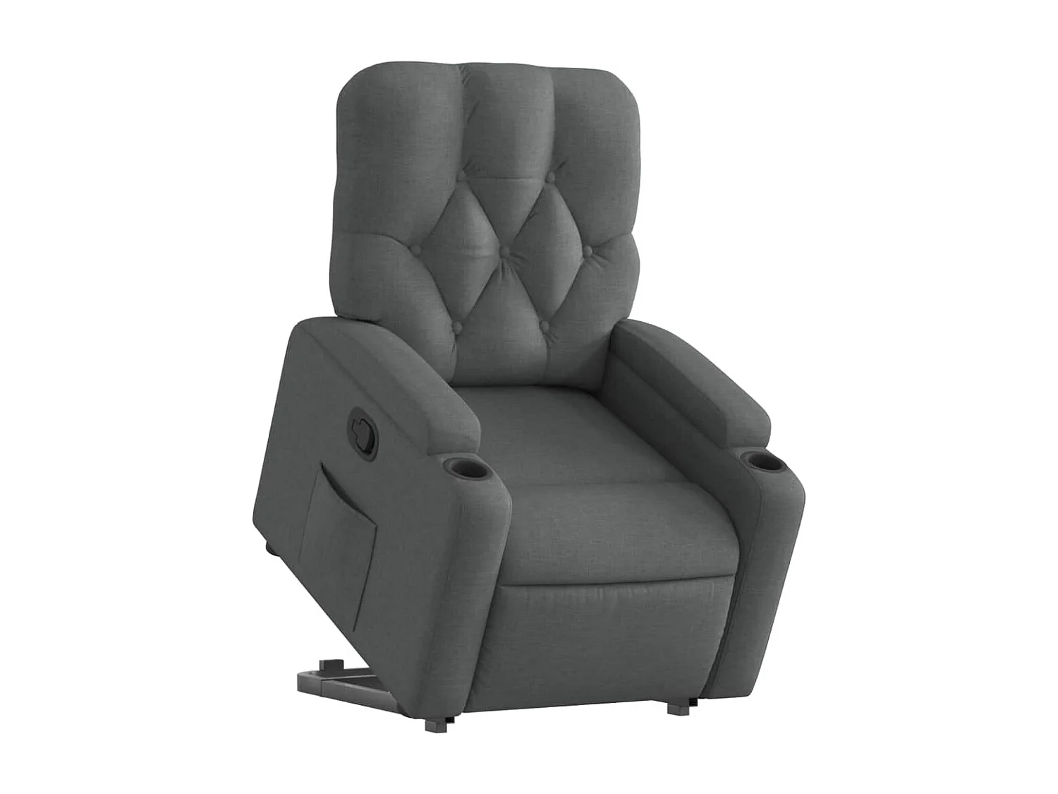 Fauteuil relax TV rembourrage tissu grise 74 x 86.5 x 93.5 cm DEC027957