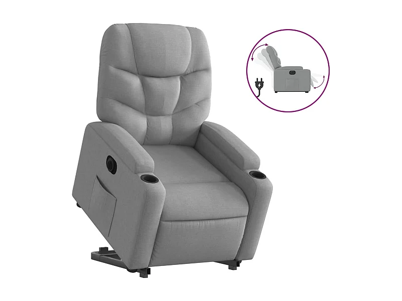 Fauteuil relax TV fonction tissu grise 74 x 89 x 100 cm DEC028317