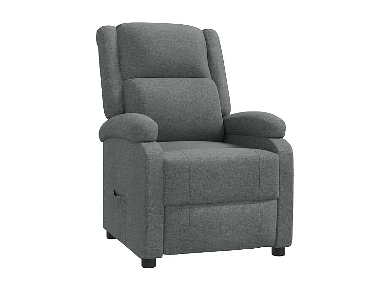 Fauteuil relax TV rembourrage tissu grise 70 x 93 x 98 cm DEC027940