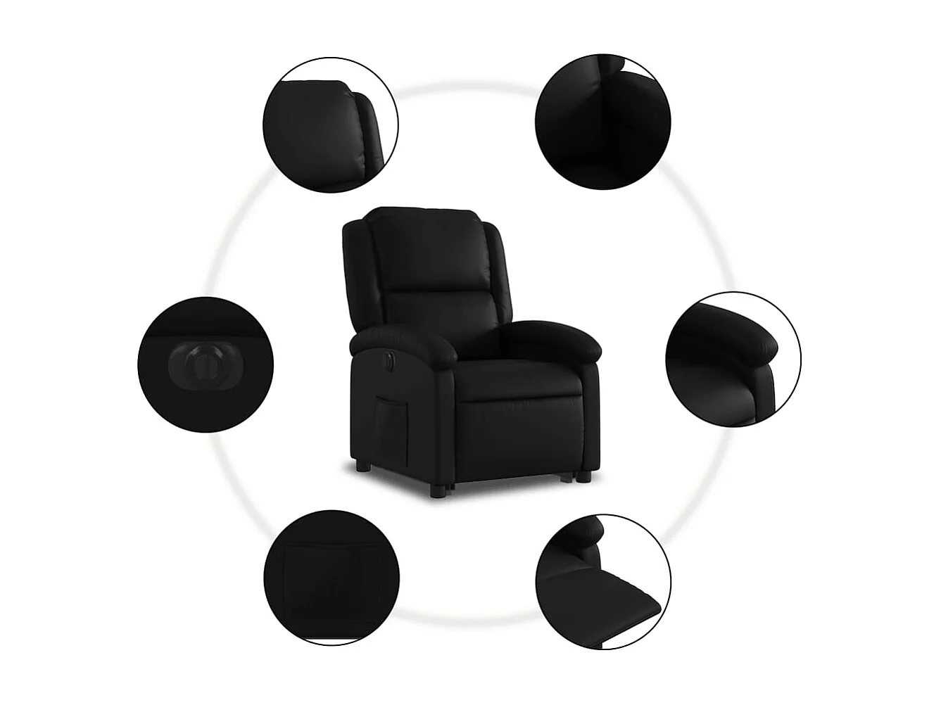 Fauteuil relax TV fonction PVC noire 71 x 86.5 x 99.5 cm DEC028478