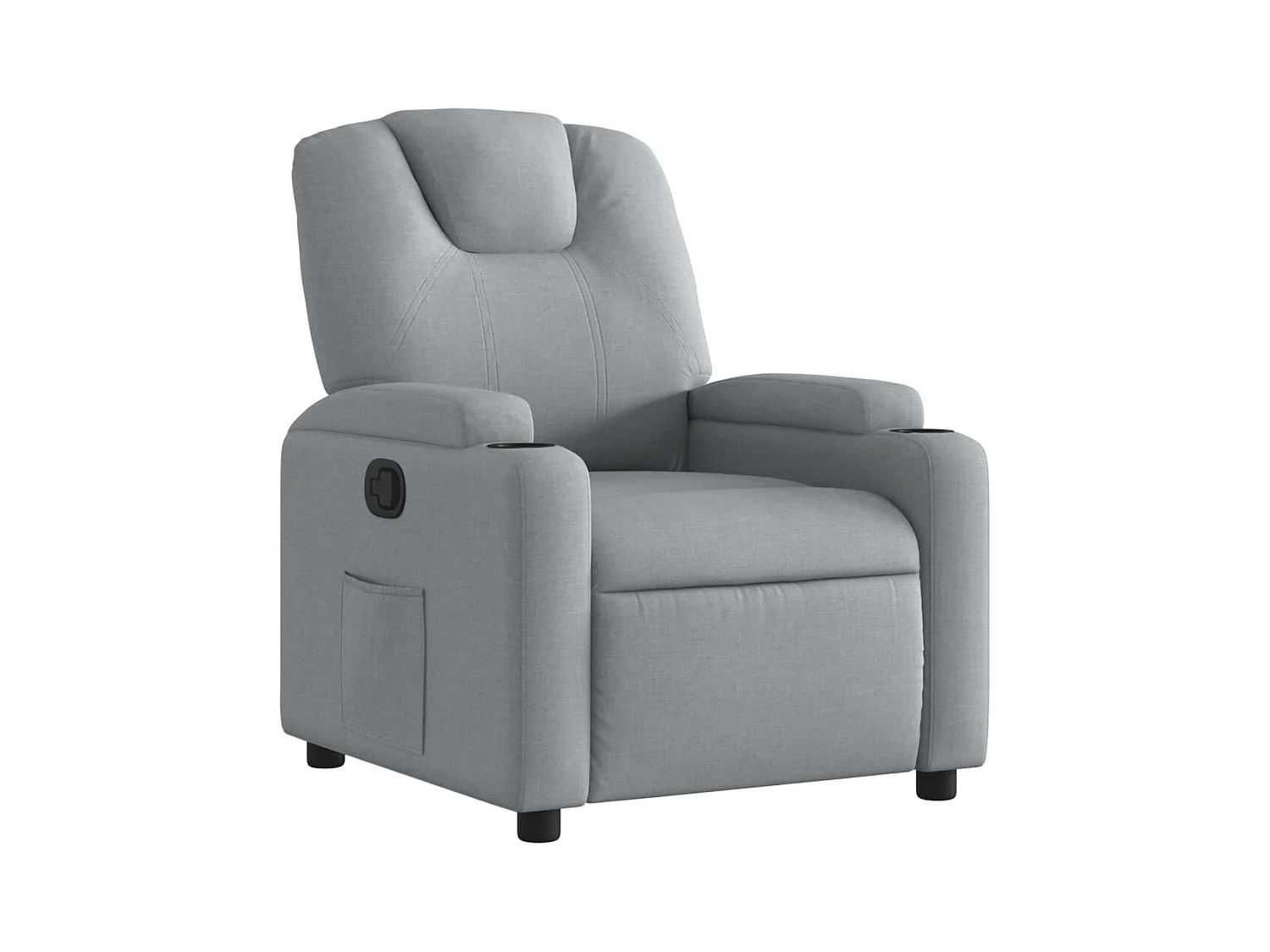 Fauteuil relax TV rembourrage tissu grise 74 x 88 x 97 cm DEC027895