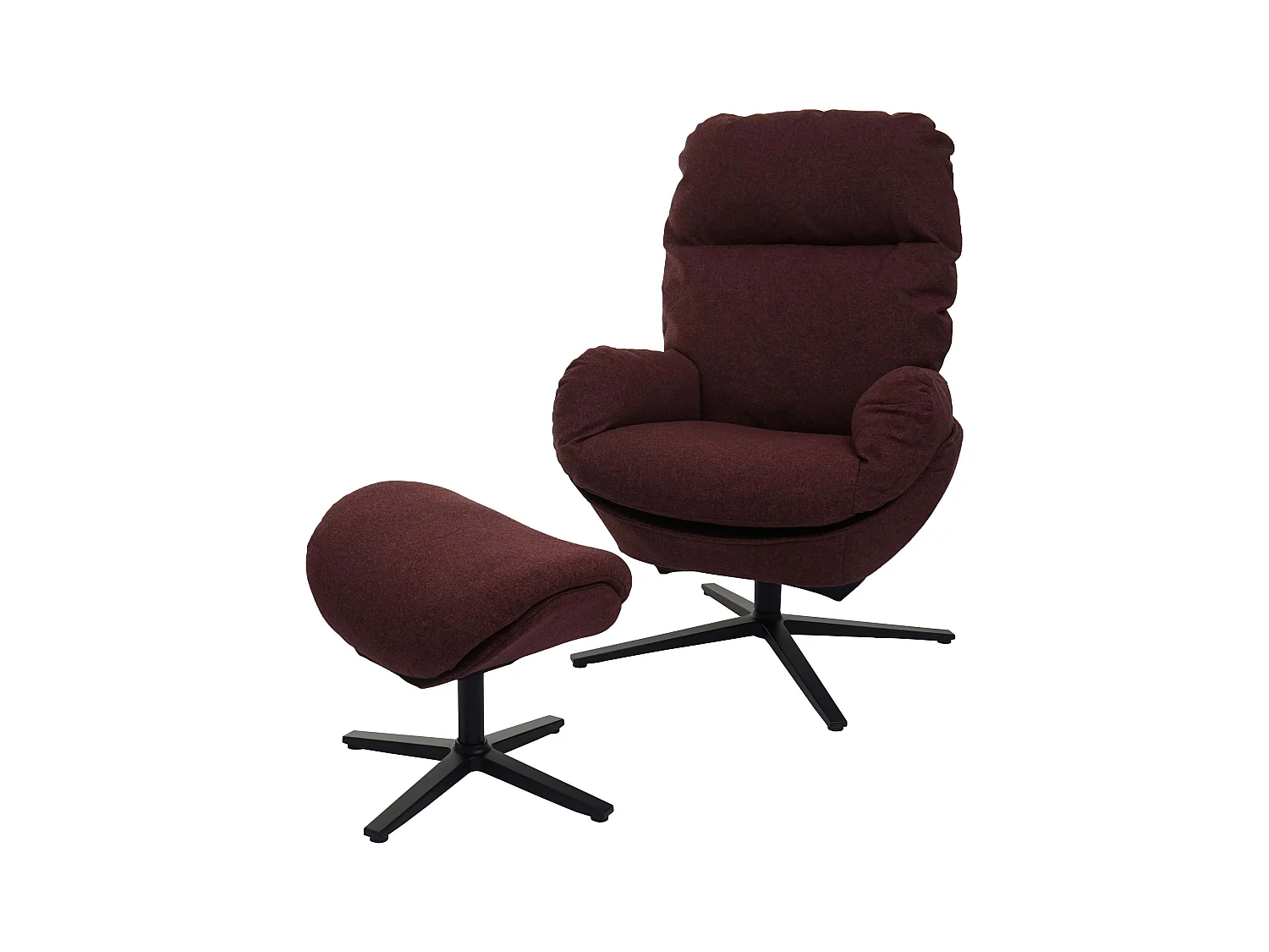 Fauteuil TV de relaxation tissu bordeaux 75 x 42 x 94 cm 04_0006821