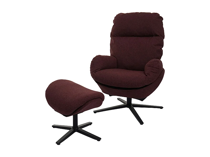 Fauteuil TV de relaxation tissu bordeaux 75 x 42 x 94 cm 04_0006821