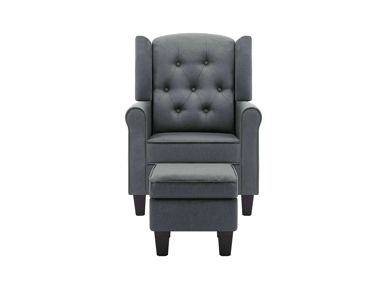 Fauteuil lounge design moderne tissu grise 68 x 78 x 94 cm DEC026832