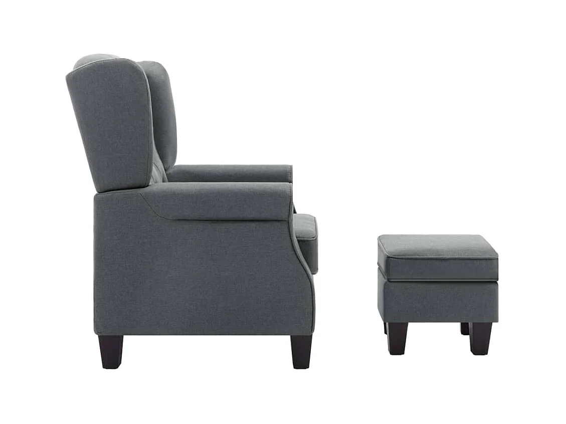 Fauteuil lounge design moderne tissu grise 68 x 78 x 94 cm DEC026832