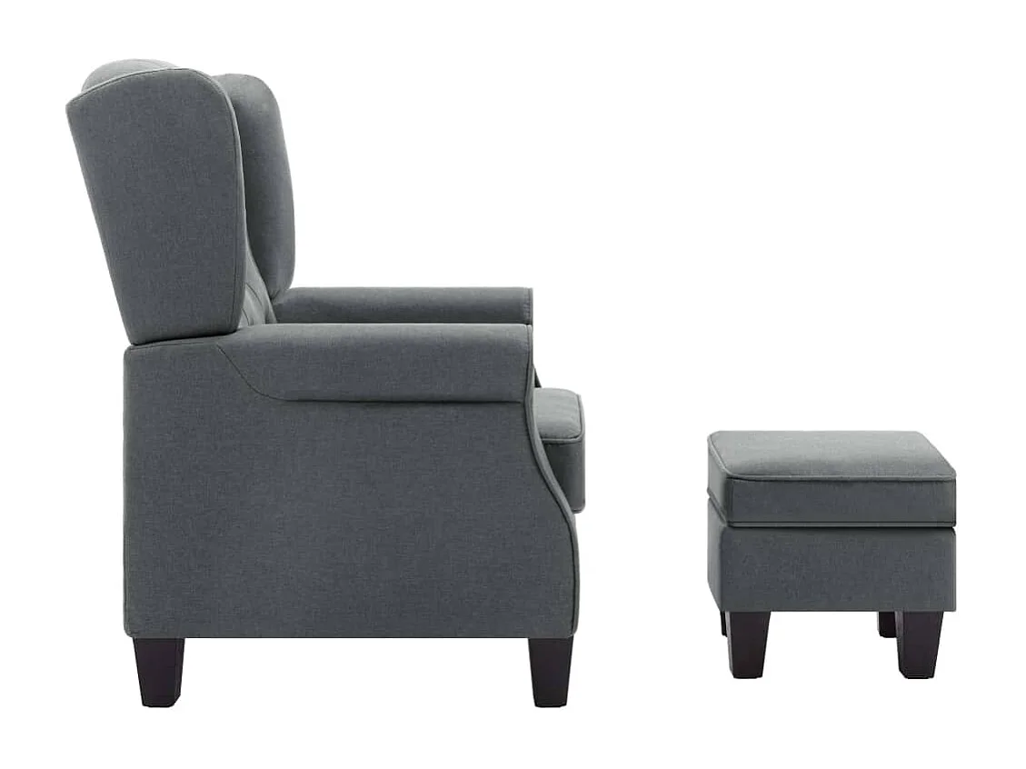 Fauteuil lounge design moderne tissu grise 68 x 78 x 94 cm DEC026832